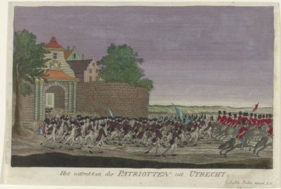 Patrioter lämnar Utrecht, 1787 Patrioternas avgång från Utrecht (titel på objekt) av Anonymous