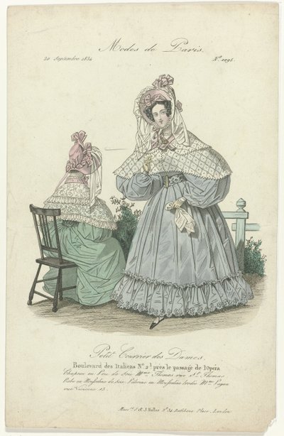 Petit Courrier des Dames, 20 september 1834, nr 1095: Hatt i Pou de Soi (...) av Anonymous