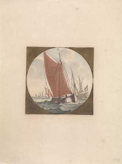 Platt botten med fulla segel Ships at Sea (serie B) (serietitel) av Anonymous