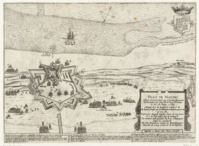 Karta över Fort Mardijk, 1645 Planera Mardic (titel på objekt) av Anonymous