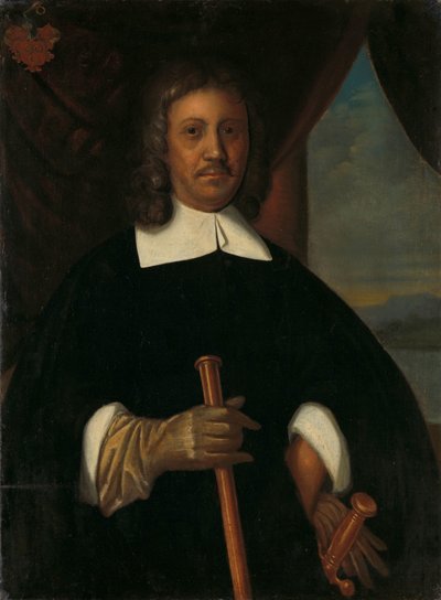 Porträtt av Jan van Riebeeck (1619-77). Befälhavare för Godahoppsudden och Malacka och sekreterare för Batavias höga regering av Anonymous