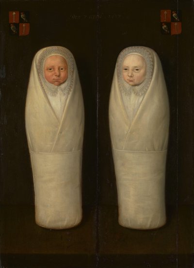 Porträtt av swaddled Twins: The Early-Deceased Children of Jacob de Graeff och Aeltge Boelens av Anonymous
