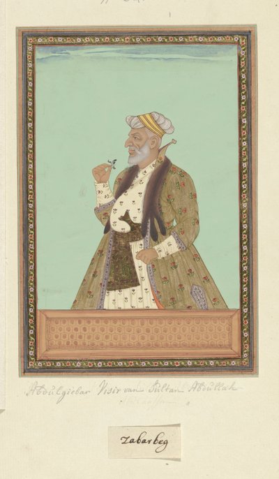 Porträtt av Abd al-Jabbar, som var Sultan Abdullahs vesir av Anonymous