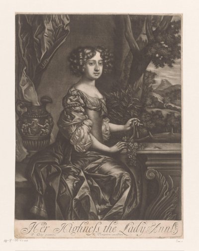 Porträtt av Anna av Storbritannien som en prinsessa Hennes Höghet Lady Ann (titel på objekt) av Anonymous