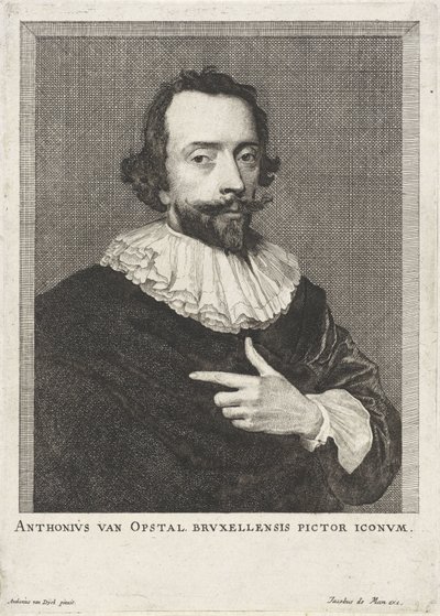 Porträtt av Anton van Opstal Anthonius van Opstal Bruxellensis pictor iconum (titel på objekt) av Anonymous