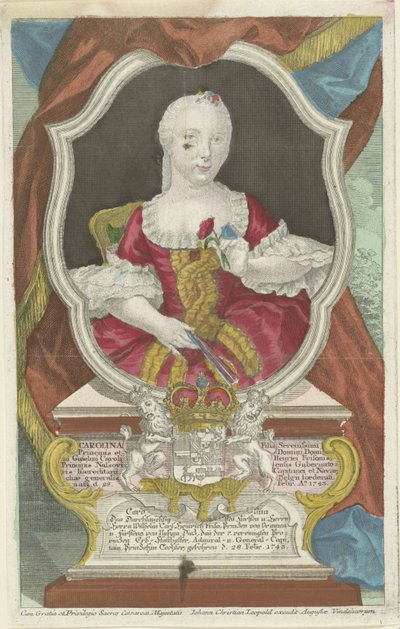 Porträtt av Carolina, prinsessan av Orange-Nassau av Anonymous