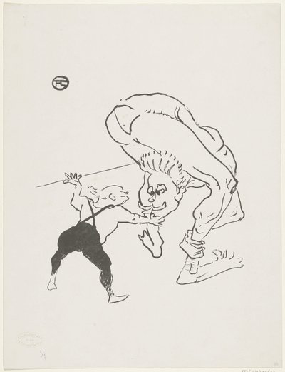 Porträtt av bröderna Marco på Cabaret Folies-Bergère Aux Folies-Bergère Brothers Marco Scene de Cirque av Anonymous