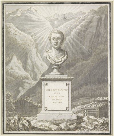 Porträttbyst av Johann Jakob Scheuchzer av Anonymous