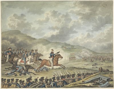 Prins av Orange ledde de holländska trupperna vid Quatre-Bras, 1815 av Anonymous