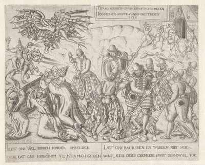 Protestantisk "Making a Clean Sweep" av en katolsk kyrka Ikonoklasmen av tiggarna, 1566 av Anonymous