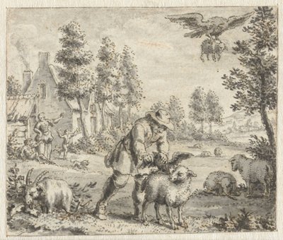 Korpen som vill imitera örnen Designa illustrationer för en upplaga av Jean de la Fontaines Fables (serietitel) av Anonymous