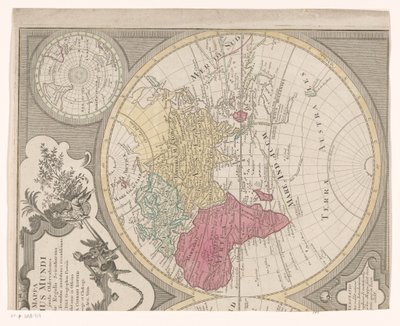 Högra halvan av en världskarta, som visar det östra halvklotet Mappa totius mundi : adornata juxta observationes (...) (titel på objekt) av Anonymous