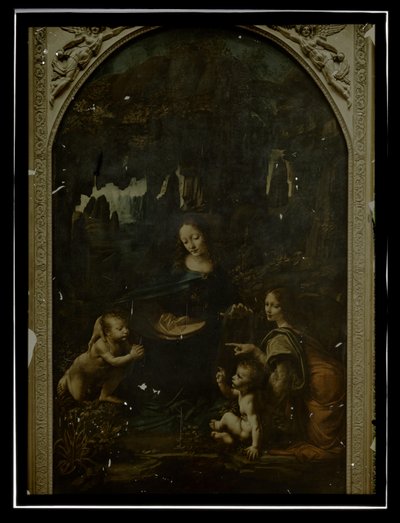 Reproduktion av Leonardo da Vinci, Virgin on the Rocks, Louvren av Anonymous