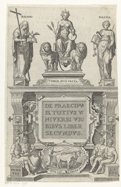 Rhea, Religion, Bestuur och Husgoden Titelsida för: Georg Braun och Franz Hogenberg, Om de viktigaste städerna i hela universum, andra boken, s.a. av Anonymous