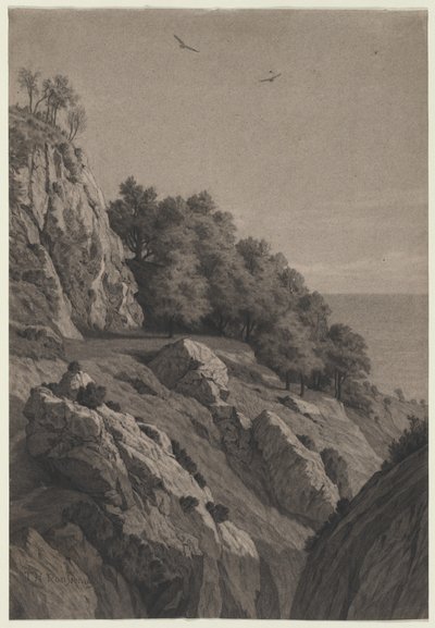 Rocky Cliff på en kust av Anonymous