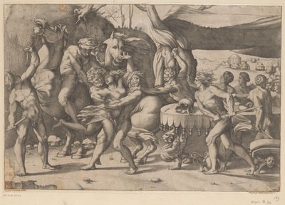 Rån av en kvinna av man och satyr Battle between the Lapiths and Centaurs (serietitel) av Anonymous