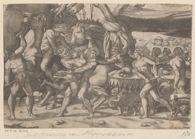 Rån av en kvinna av man och satyr Battle between the Lapiths and Centaurs (serietitel) av Anonymous