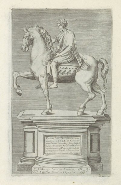 Ruiterstandbild av Marcus Aurelius Antika skulpturer i Rom (serietitel) Ikoner av de antika statyerna av staden Rom som ses på offentliga platser (serietitel) av Anonymous