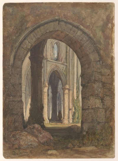 Ruin av en gotisk kyrka av Anonymous