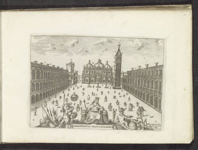 San Marcoplein i Venedig Den underbara Piazza di San Marco (titel på objekt) av Anonymous