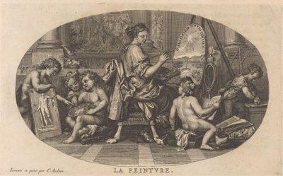 Schilderkunst Målning (titel på objekt) Cabinet of Fine Arts, eller Samling av de vackraste trycken, graverade efter originalmålningarna (...) (serietitel) av Anonymous