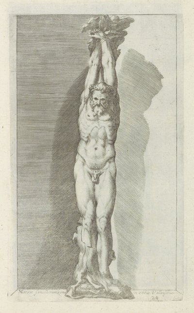 Skulptur av Marsyas Staty av Mars i Rom (...) (titel på objekt) Antika skulpturer i Rom (serietitel) Ikoner av de antika statyerna av staden Rom som ses på offentliga platser (serietitel) av Anonymous