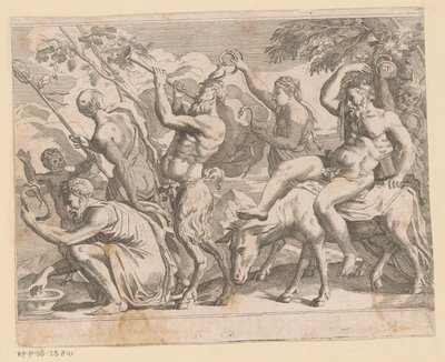 Silenus träffade saters en maenaden av Anonymous