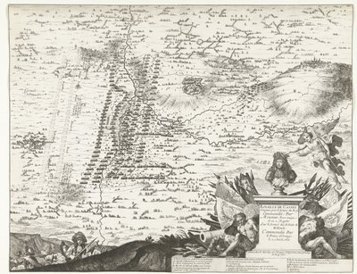 Slag bij Kassel, 1677 Slaget vid Cassel vunnet av kungens armé under befäl av Hans Majestäts ende bror På Army of the Estates of Holland, under befäl av Prinsen av Orange den 11 april 1677 (titel på objekt) av Anonymous