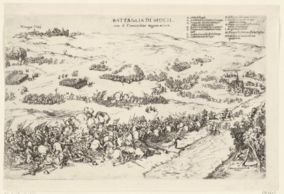 Slag op de Mookerheide, 1574 Slaget vid Moch, under kommentator Maggiore An.o 1574 (titel på objekt) av Anonymous