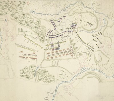 Stridsorder vid slaget vid Fontenoy, 1745 av Anonymous