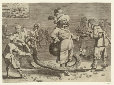 Tecknad film om Cromwell som den avskyvärda Tailman, 1652 av Anonymous