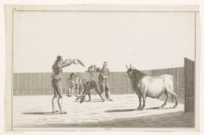 Tjurfäktare med banderillas Coleccion de las principales suertes de una corrida de toros (serietitel på objekt) Samling av de viktigaste tjurfäktningsmanövrarna (serietitel) av Anonymous
