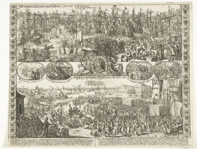 Willem III:s dotter till England, 1688 The demolition of His kings: Highness in England on November 11, 1688 / Arrival of His kings: Highness in England on November 15 and 16, 1688 (titel på objekt) av Anonymous