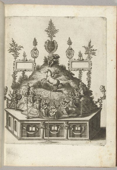 Scen med Apollo på Parnassus, 1594 av Anonymous