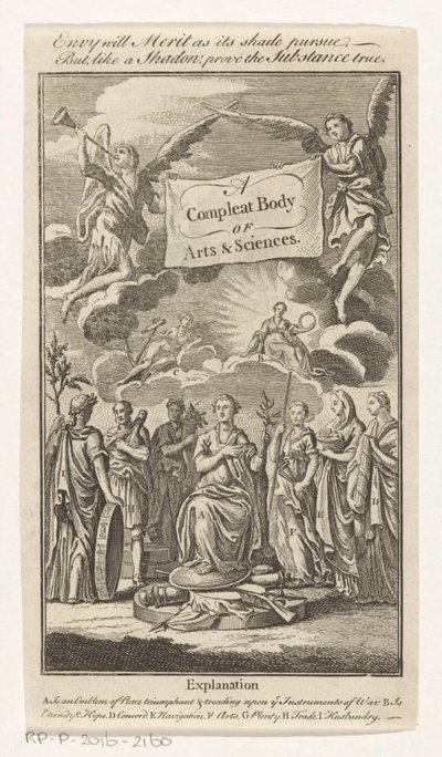 Triomf van Vrede En komplett Body of Arts & Sciences (titel på objekt) Titelsida för: S.n., The Universal Magazin of Knowledge and Pleasure Vol III, 1748 av Anonymous