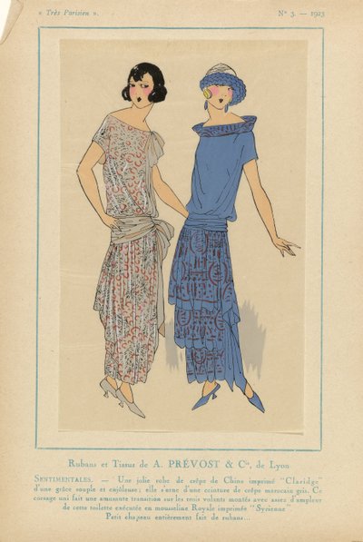 Very Parisian, 1923, nr 3: Ribbons and Fabrics av ​​A. PRÉVOST...SENTIMENTALES... av Anonymous