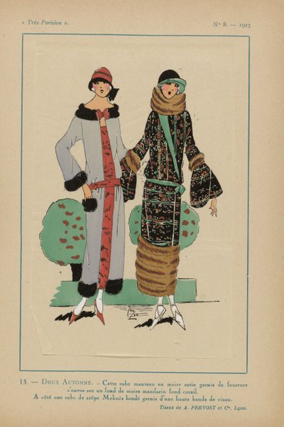 Mycket parisisk, 1923, nr 8: 13.- SÖT HÖST. - Den här kappan... av Anonymous