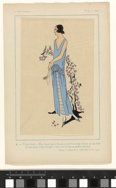 Mycket parisisk, 1923, nr 9: 4. - TURKOS. - Ett smalt hölje av moiré... av Anonymous
