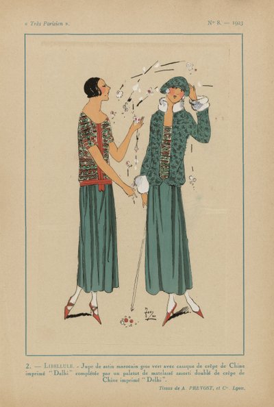 Mycket parisisk. Mode, chic, elegans Mycket parisisk, 1923, nr 8: 2.- SLIDA. / Marockansk satinkjol... av Anonymous