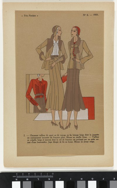 Mycket parisisk. Mode, chic, elegans Mycket parisisk, 1931, nr 6: 2. - Charmig sportdräkt... av Anonymous