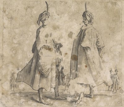 Två män i kappor med turbaner på huvudet Costume Studies (serietitel) av Anonymous