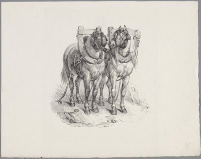 Två selade hästar Sex små djurstudier (serietitel) Six Little Beast Studies (serietitel på objekt) av Anonymous