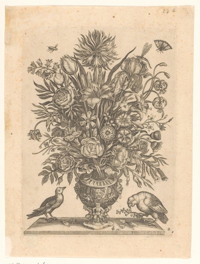 Vas med blommor och två fåglar Vaser med blommor (serietitel) av Anonymous
