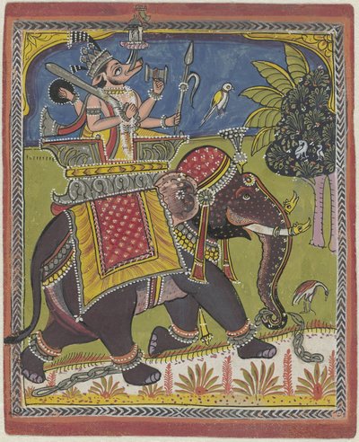 Varaha (Vishnu som vildsvin) rider på en elefant av Anonymous