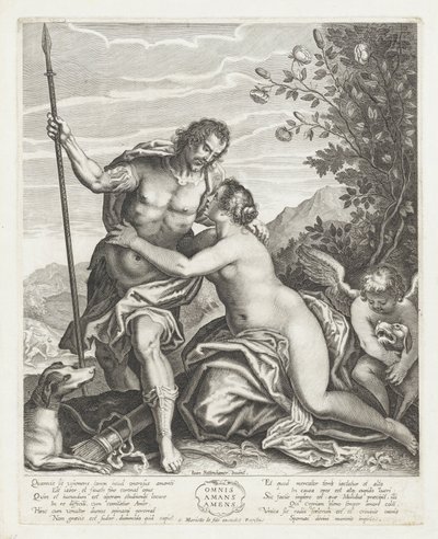 Venus försöker stoppa Adonis från att jaga av Anonymous