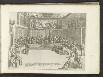Vergadering i de Sala del Collegio Scènes uit het Venetiaanse leven (serietitel) Habiti d