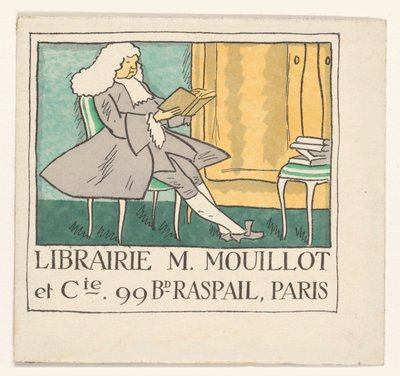 Visitkort från bokhandeln M. Mouillot et cie i Paris av Anonymous