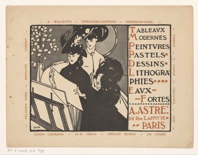 Visitkort från konsthandlaren Achille Astre i Paris av Anonymous