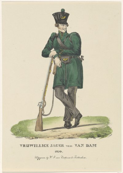 Van Dams frivilliga jägare, 1830 Voluntary Hunter of Van Dam 1830 (titel på objekt) av Anonymous