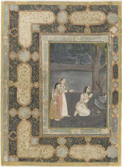 Kvinnor framför ett lingaaltare (Bhairavi ragini) av Anonymous